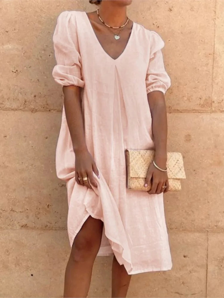 LD | Elegant midi dress with casual charm