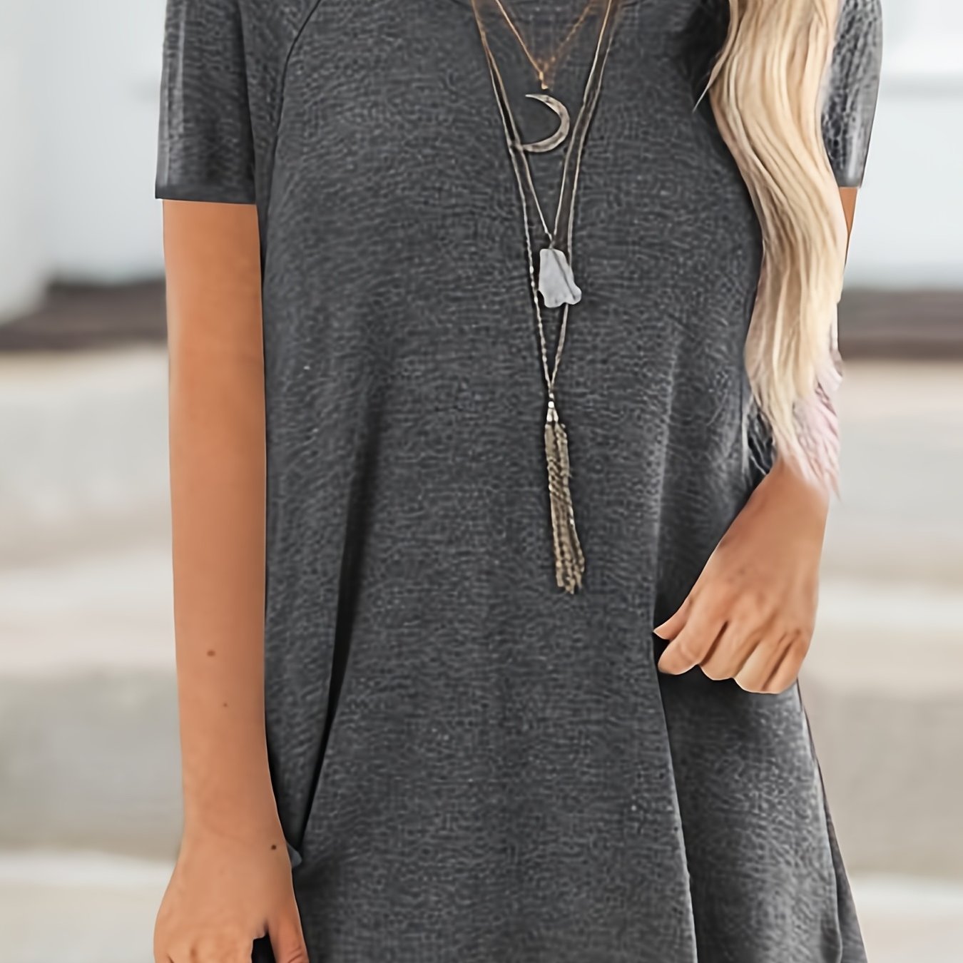 Plain long T-shirt - Long, soft design for everyday use