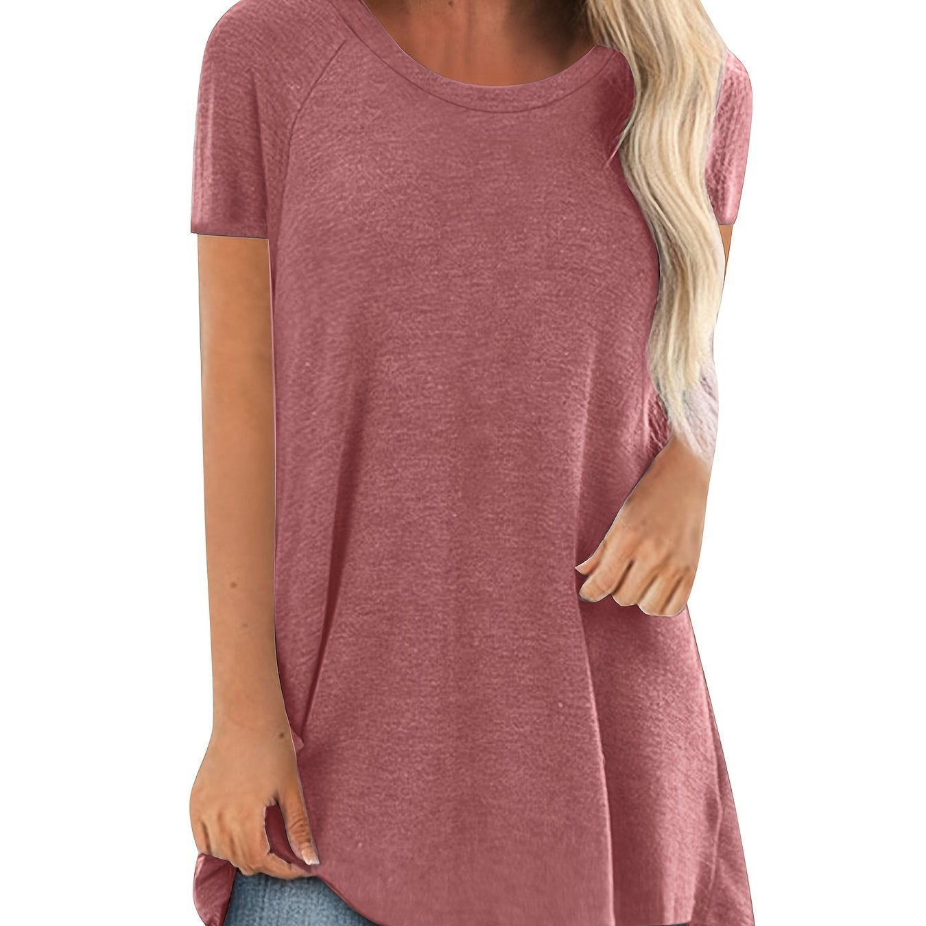 Plain long T-shirt - Long, soft design for everyday use