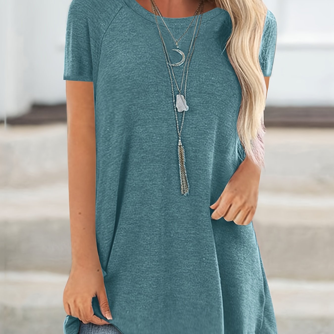 Plain long T-shirt - Long, soft design for everyday use