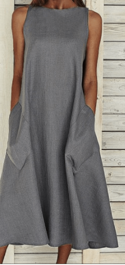 Elegant cotton A-line dress