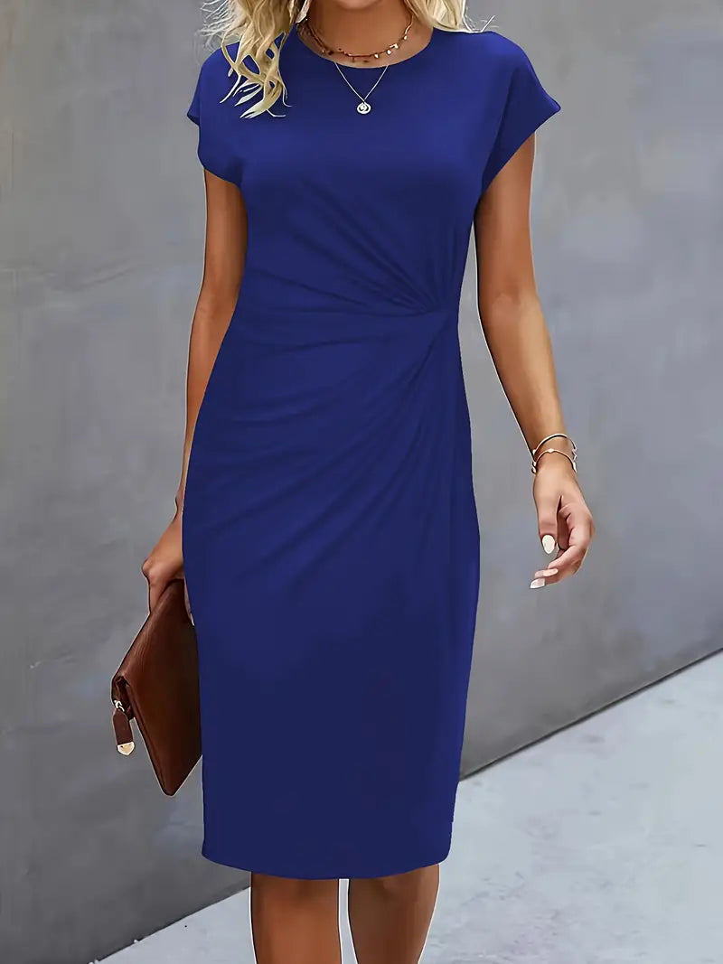 LP | midi dress with front bow for women