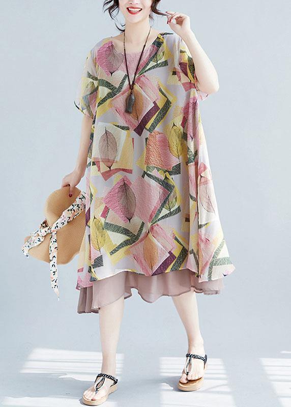 Mc | Floral dress with wide O-neckline