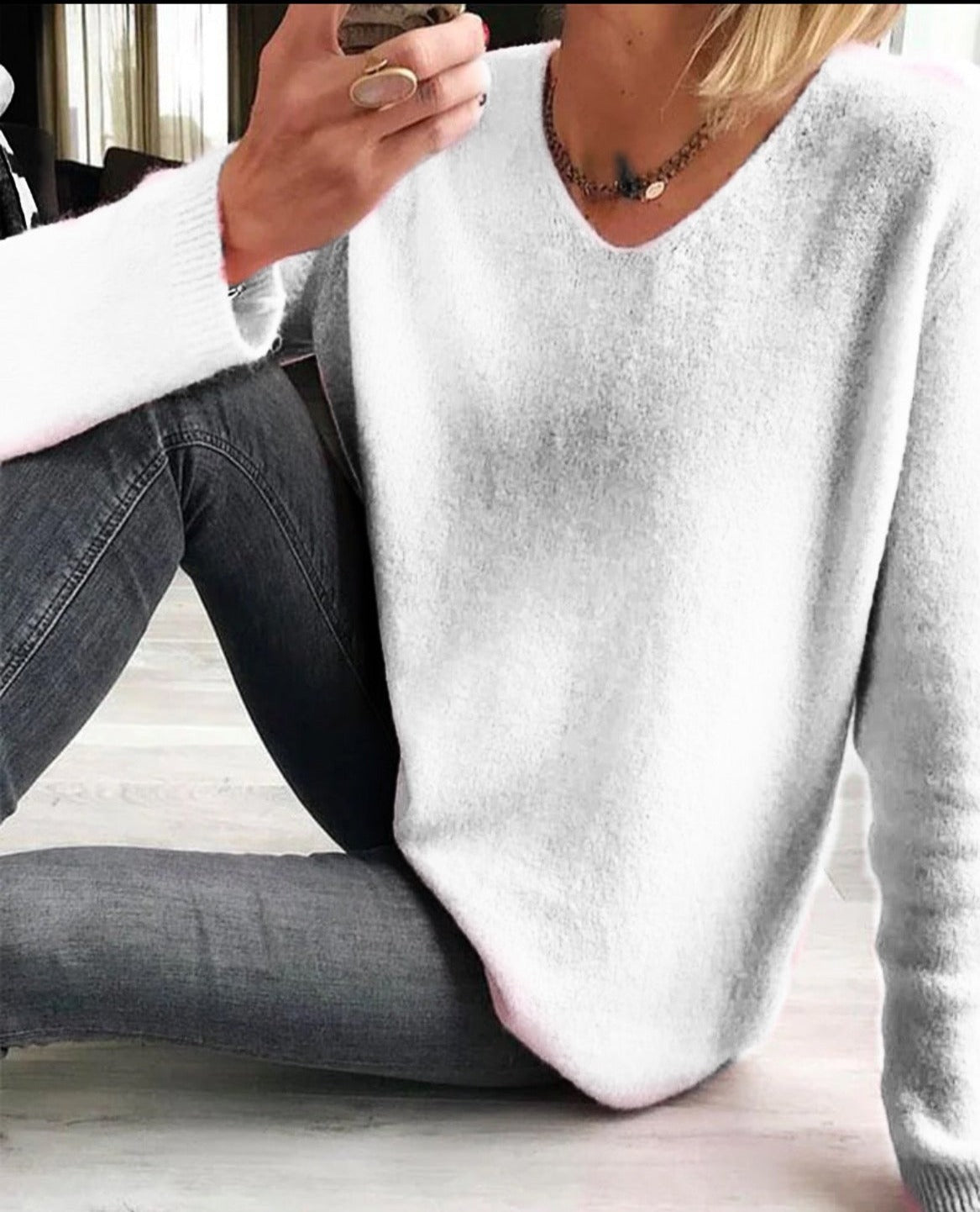 Mila | Women's Plain Long Sleeve Sweater Simple, Chic, and Comfortable