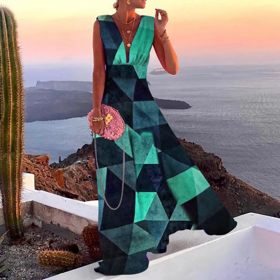 LP | Summer print casual long dress