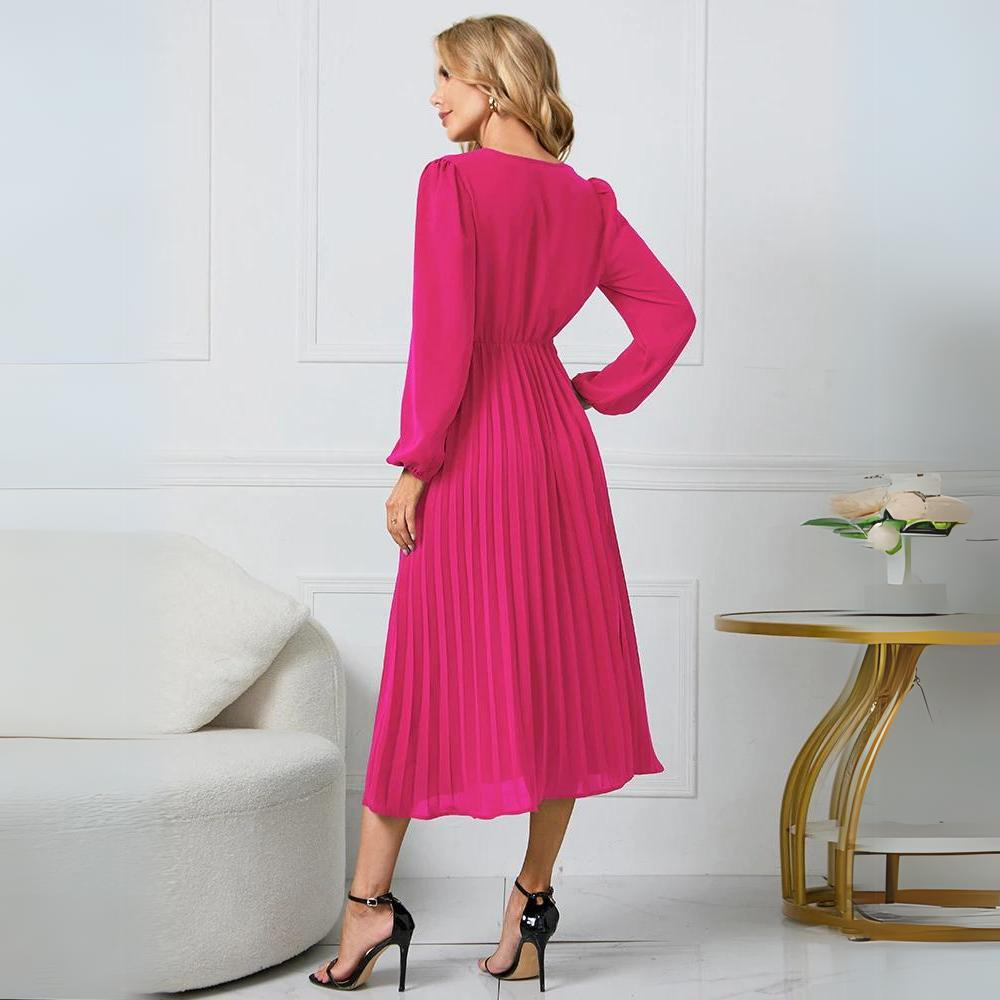 Isolde - Elegant dress with pleated belt