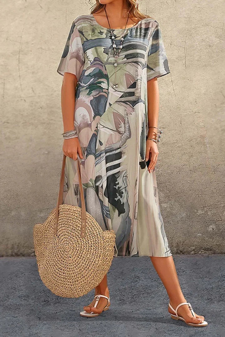 LP | Long beach dress with round neckline