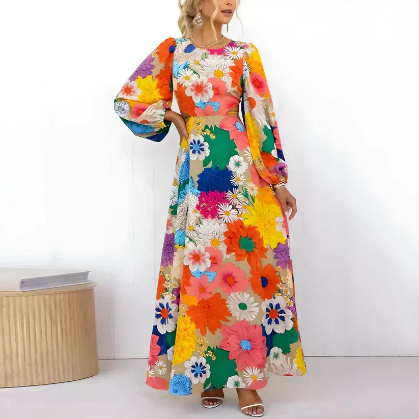 LP | long dress with floral print