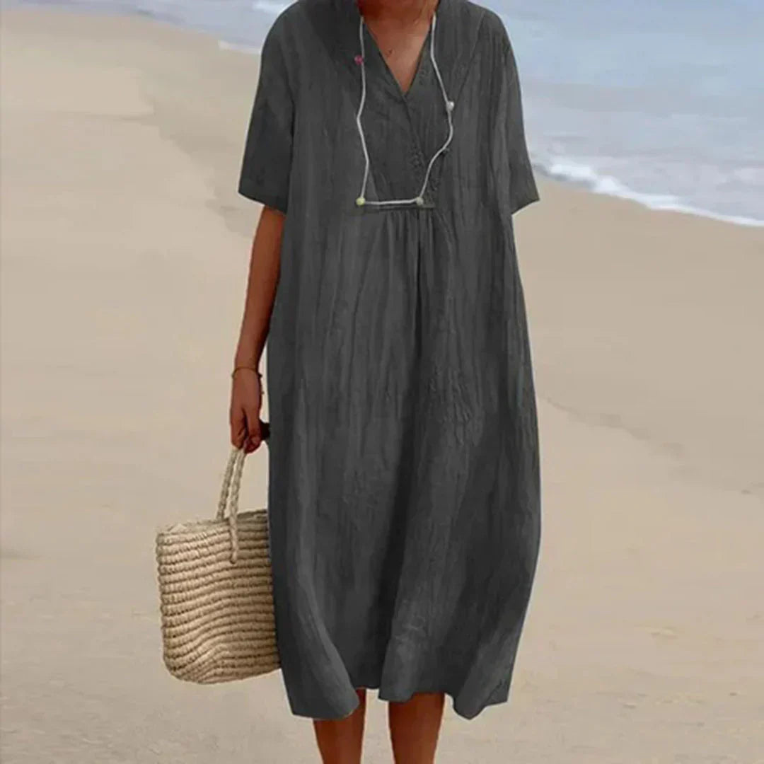 Mc | Cotton and linen casual dress