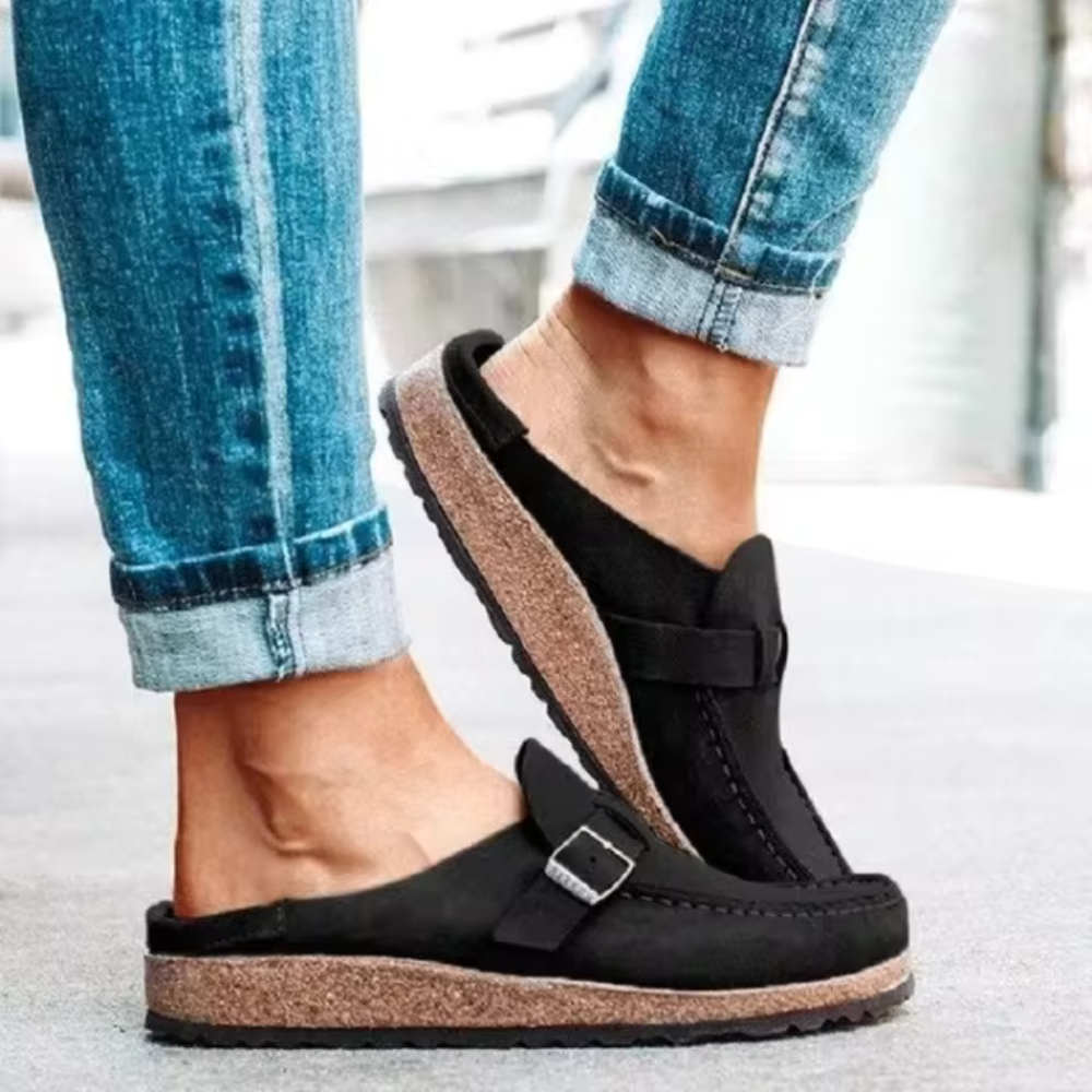 Mirella - Pantofole casual a testa tonda a mezza deriva