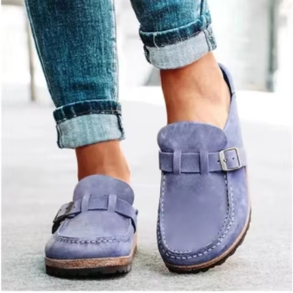 Mirella - Pantofole casual a testa tonda a mezza deriva