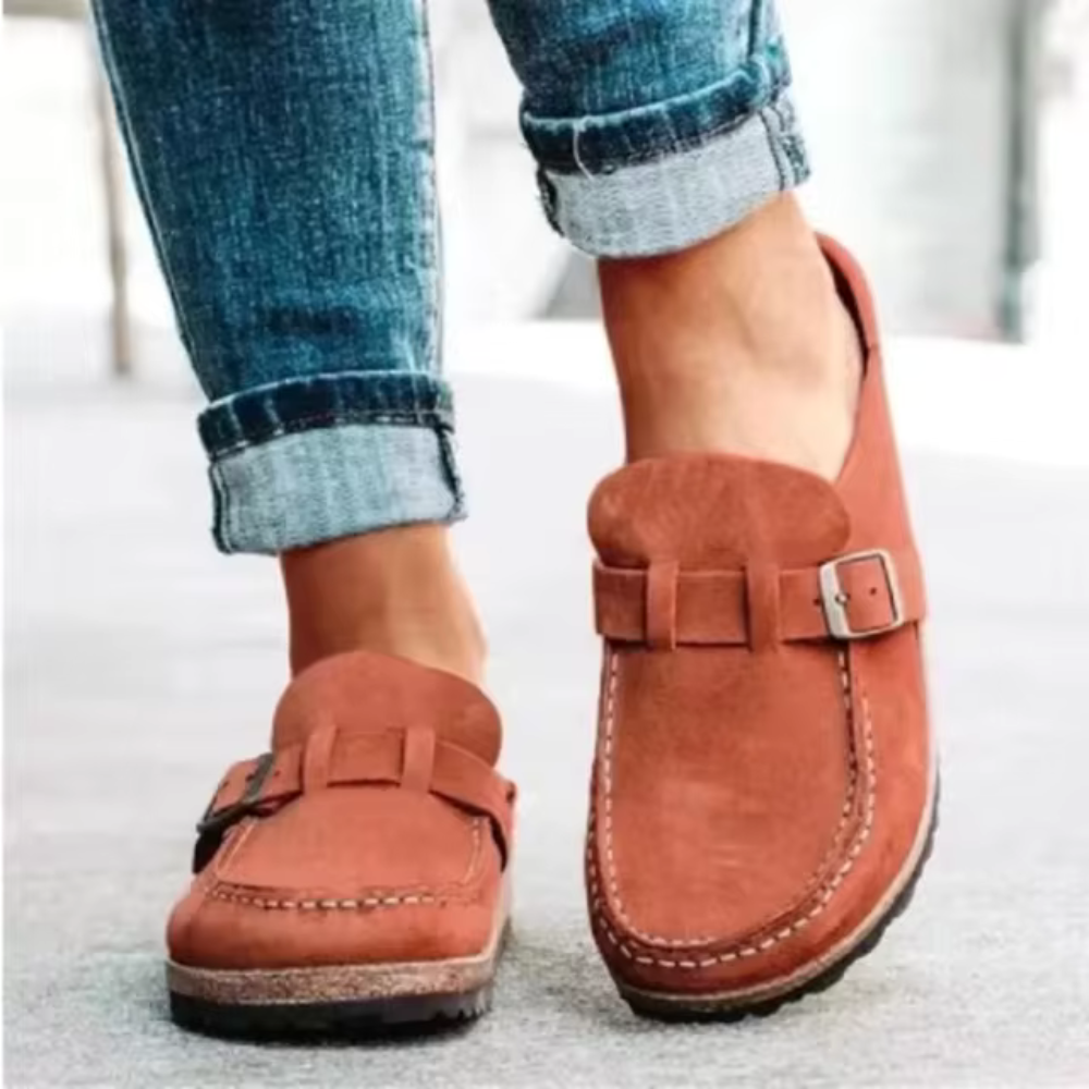 Mirella - Pantofole casual a testa tonda a mezza deriva