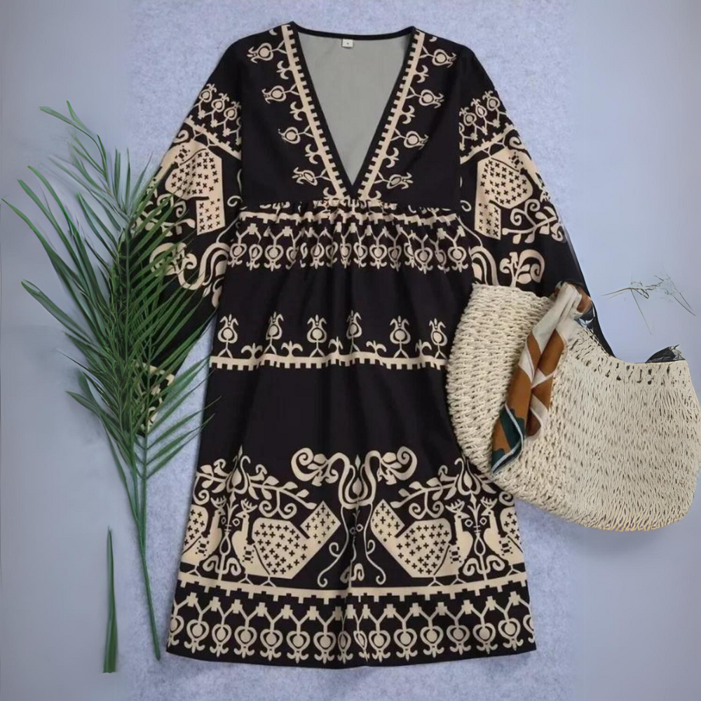 Isaline - Comfortable bohemian print summer dress