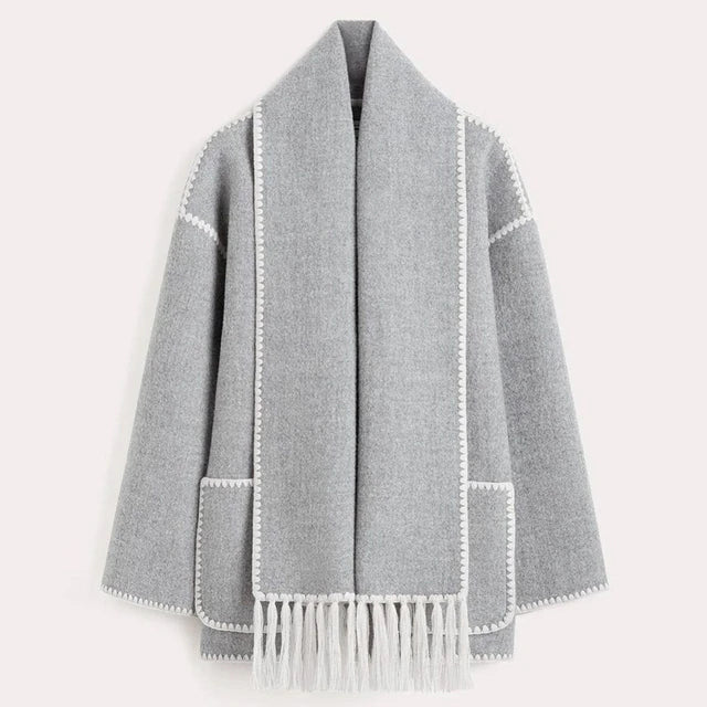 Atidu | Women's Formal Jacket with Scarf Chic and Comfortable