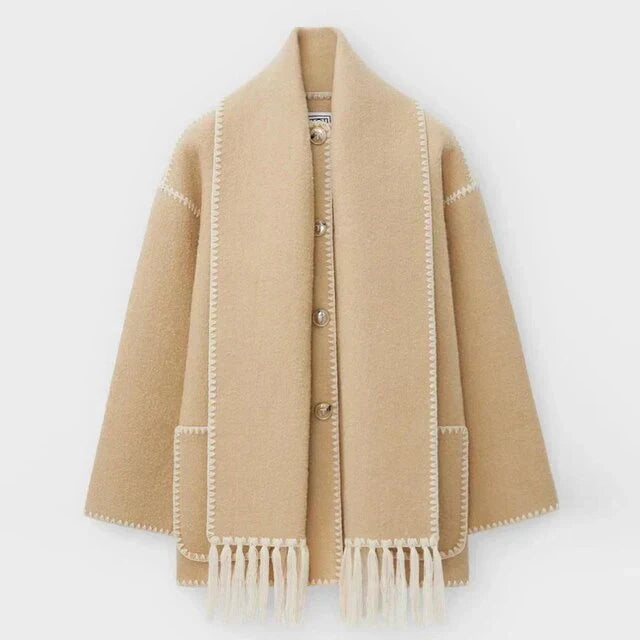 Atidu | Women's Formal Jacket with Scarf Chic and Comfortable