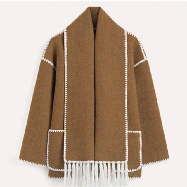 Atidu | Women's Formal Jacket with Scarf Chic and Comfortable