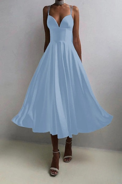 Monroe - Maxi dress with scoop neckline and back without frills