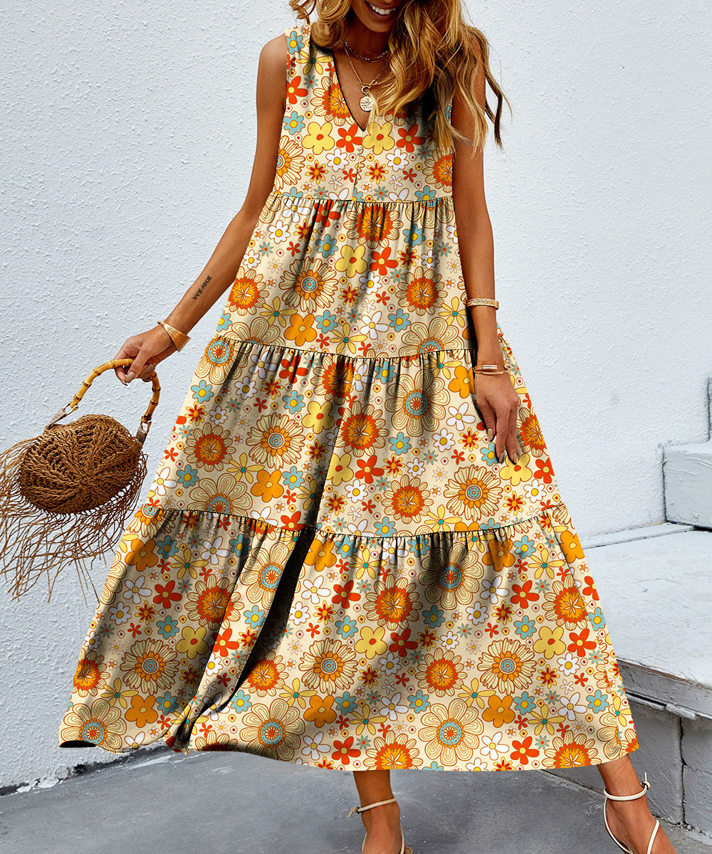 LP | Summer print sleeveless dress
