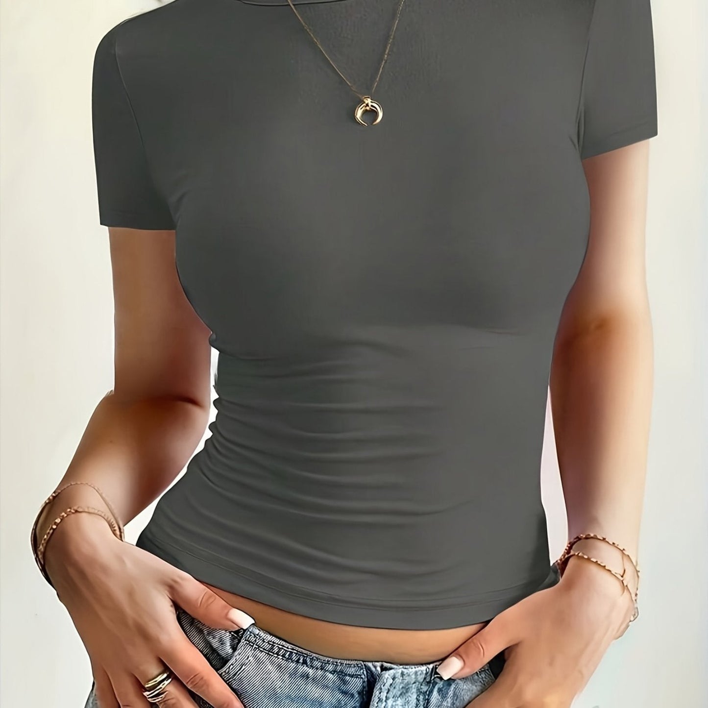 Polyester T-shirt - Short sleeves and flexible shape