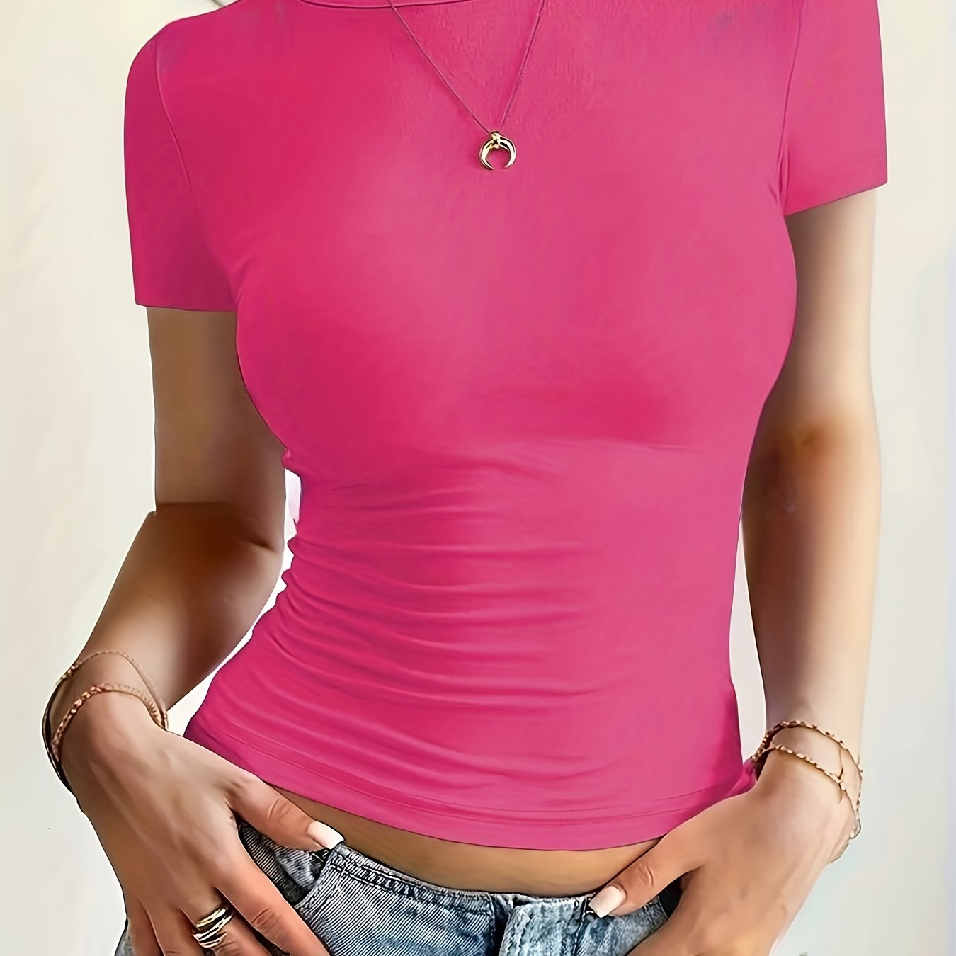 Polyester T-shirt - Short sleeves and flexible shape