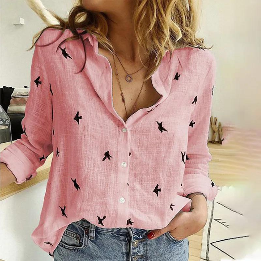 Pink - Blouse and linen