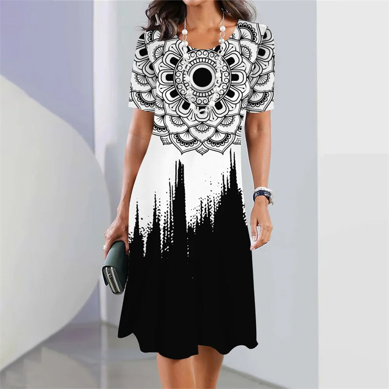LP | casual dress with digital print for women