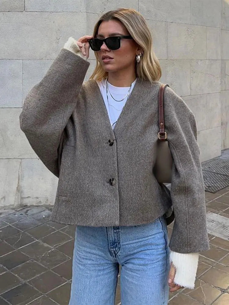 Sally | Women's Chic Double-Breasted Retro Streetwear Jacket