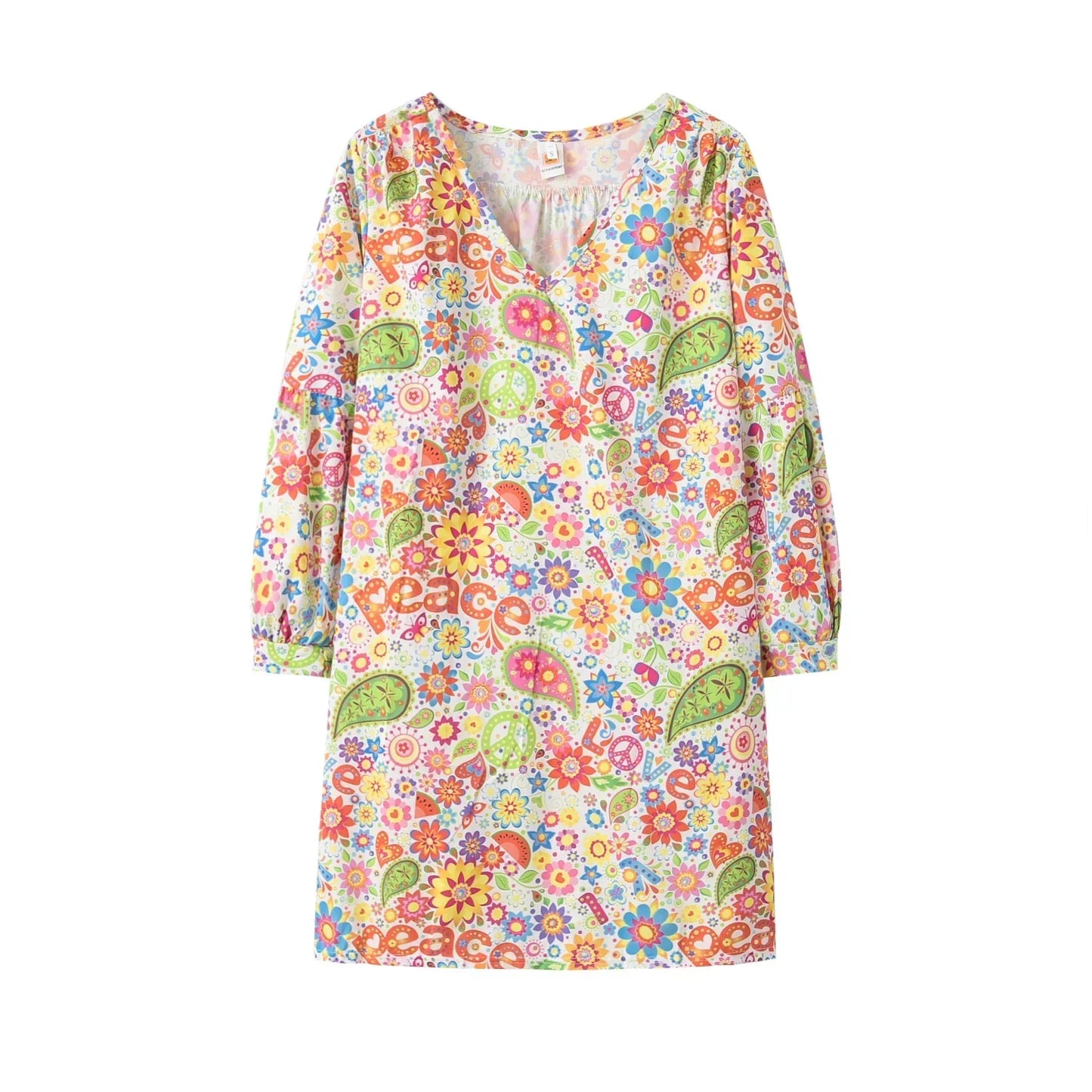 LP | spring and summer new style of explosive women with v-neck printed dress great wear