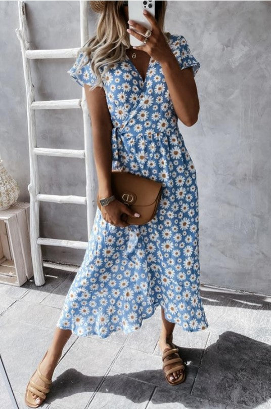 LP | Daisy-flower midi dress-loved-by-you