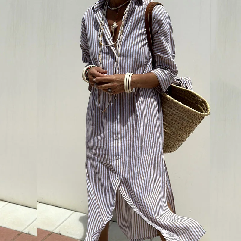 LP | Elegant striped shirt dress