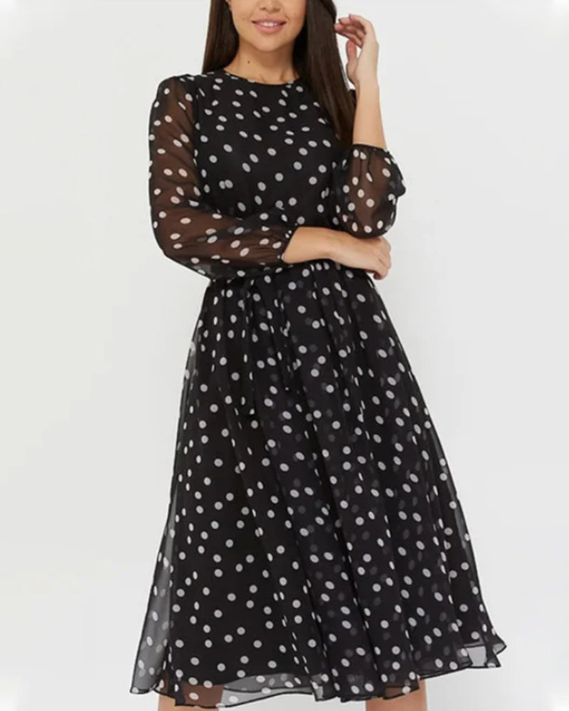 Shanie - Elegant polka dot dress