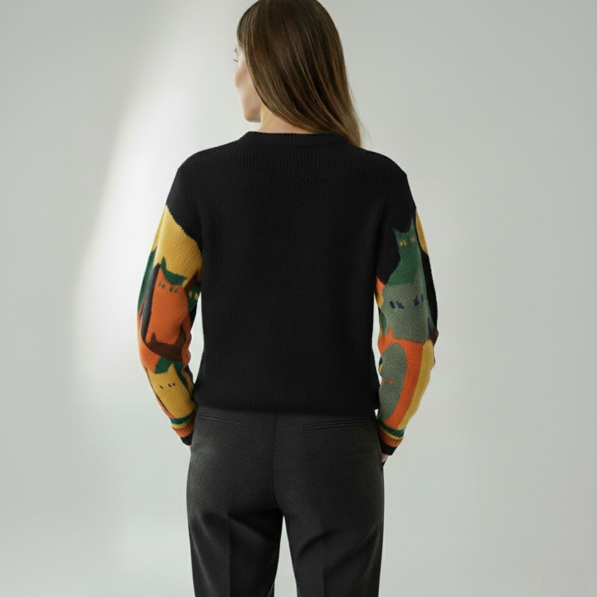 Amélie | Chic and Comfortable Unisex Sweater with Cat Pattern