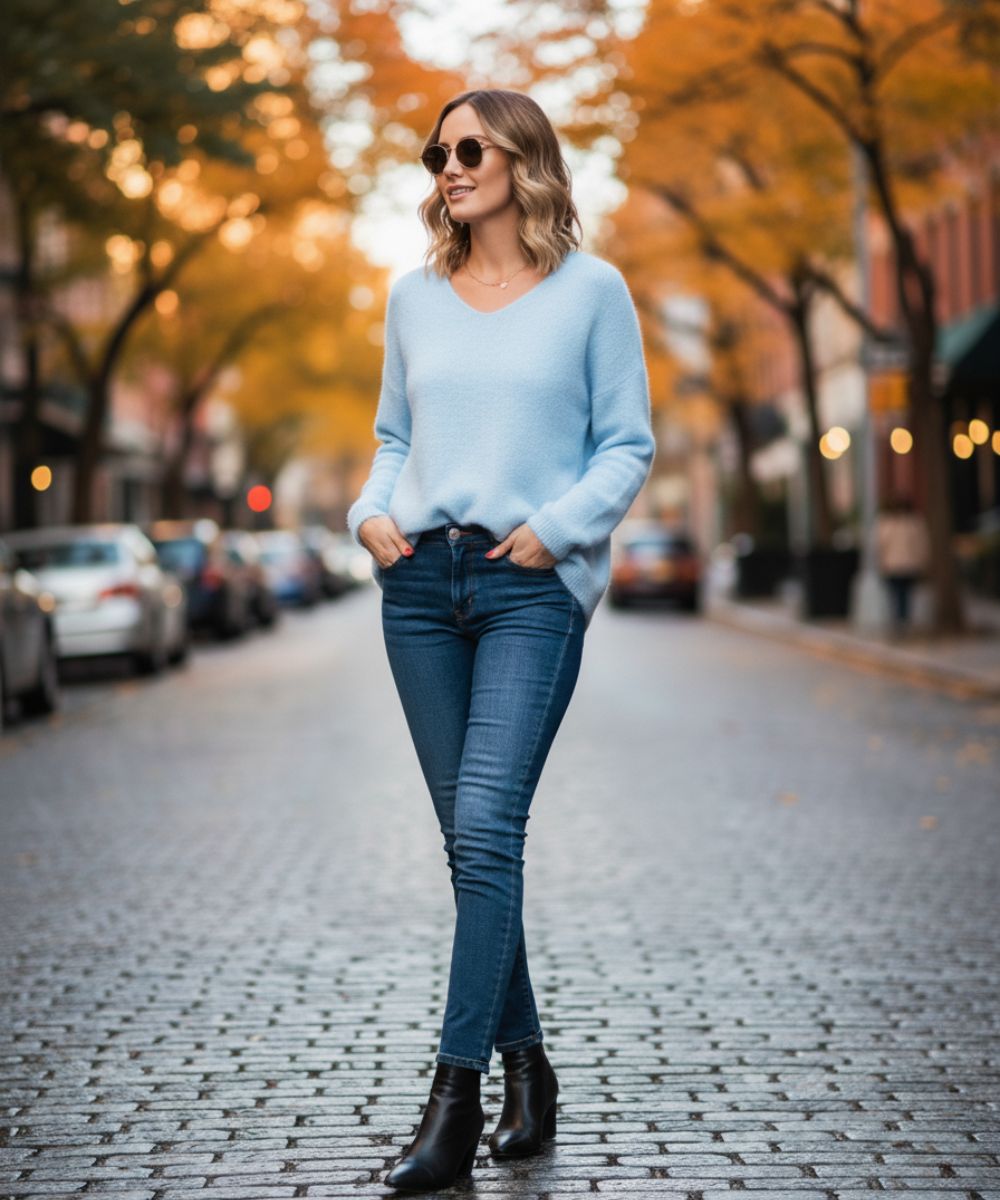 Mia | Women's Long-Sleeved Sweater – Simple, Chic, and Comfortable Style