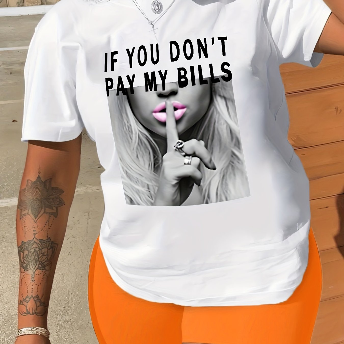 T-shirt with print - Short sleeves & Round collar