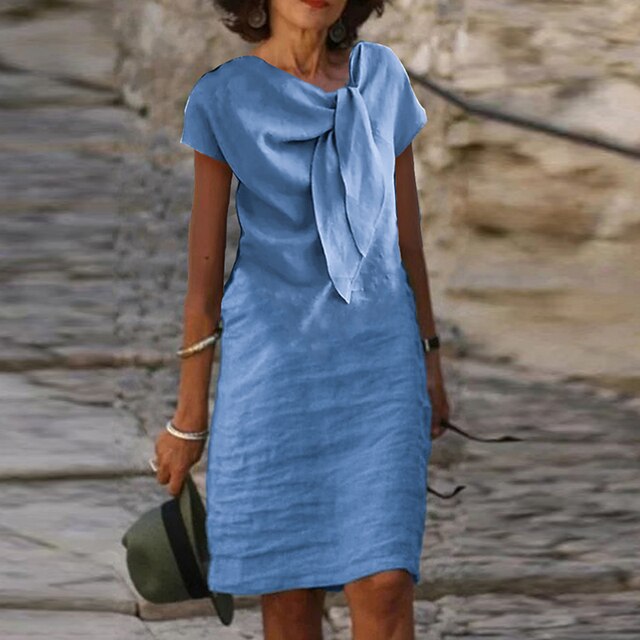 LD | Elegant fitted mini dress with short sleeves for women
