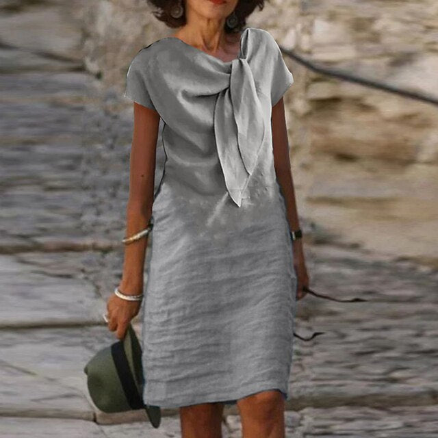 LD | Elegant fitted mini dress with short sleeves for women