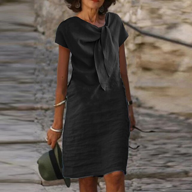 LD | Elegant fitted mini dress with short sleeves for women