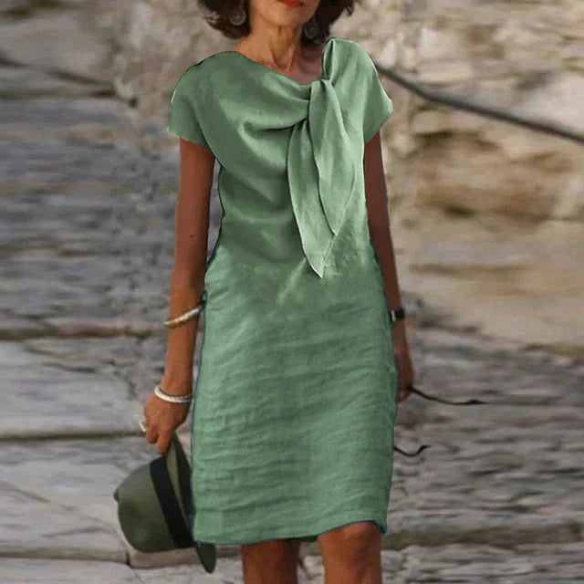 LD | Elegant fitted mini dress with short sleeves for women