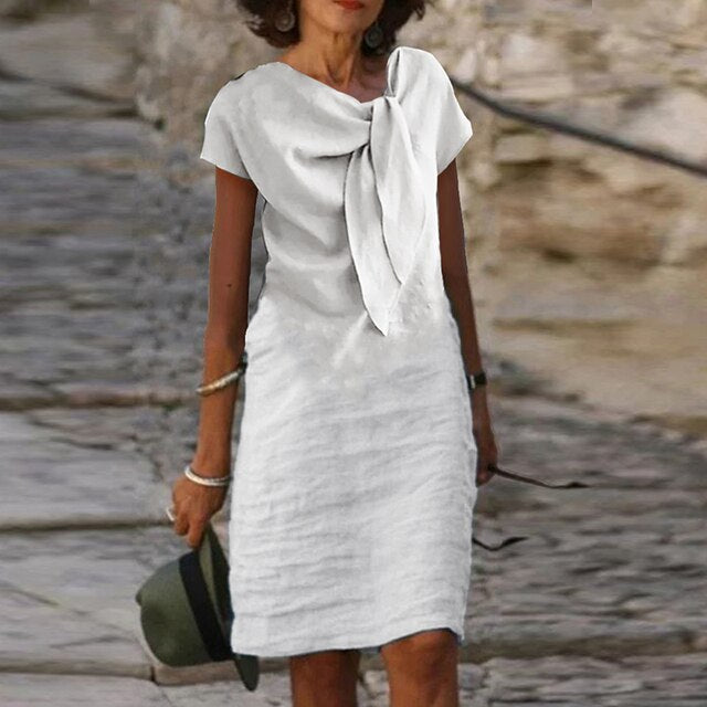 LD | Elegant fitted mini dress with short sleeves for women