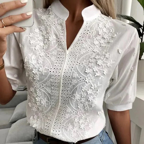 Gina - White fashion blouse