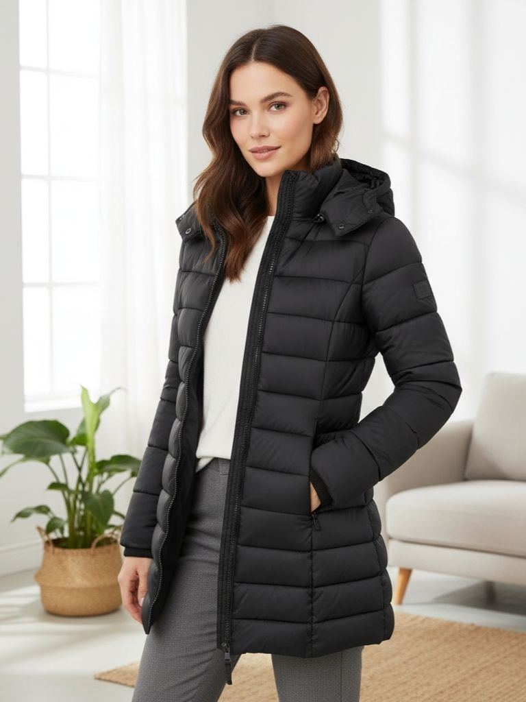 Zara | Chic and Comfortable Women's Hooded Down Jacket