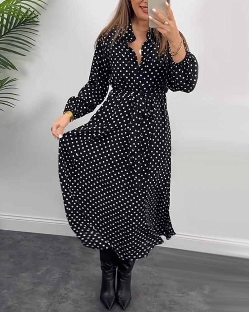 Mc | Elegant Office - Cotton blend, polka dots, lace closure - Perfect for spring and fall.