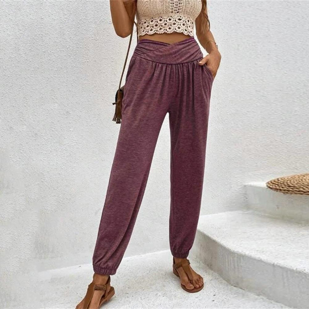 LP | High-waisted, soft pants with ankle cuffs