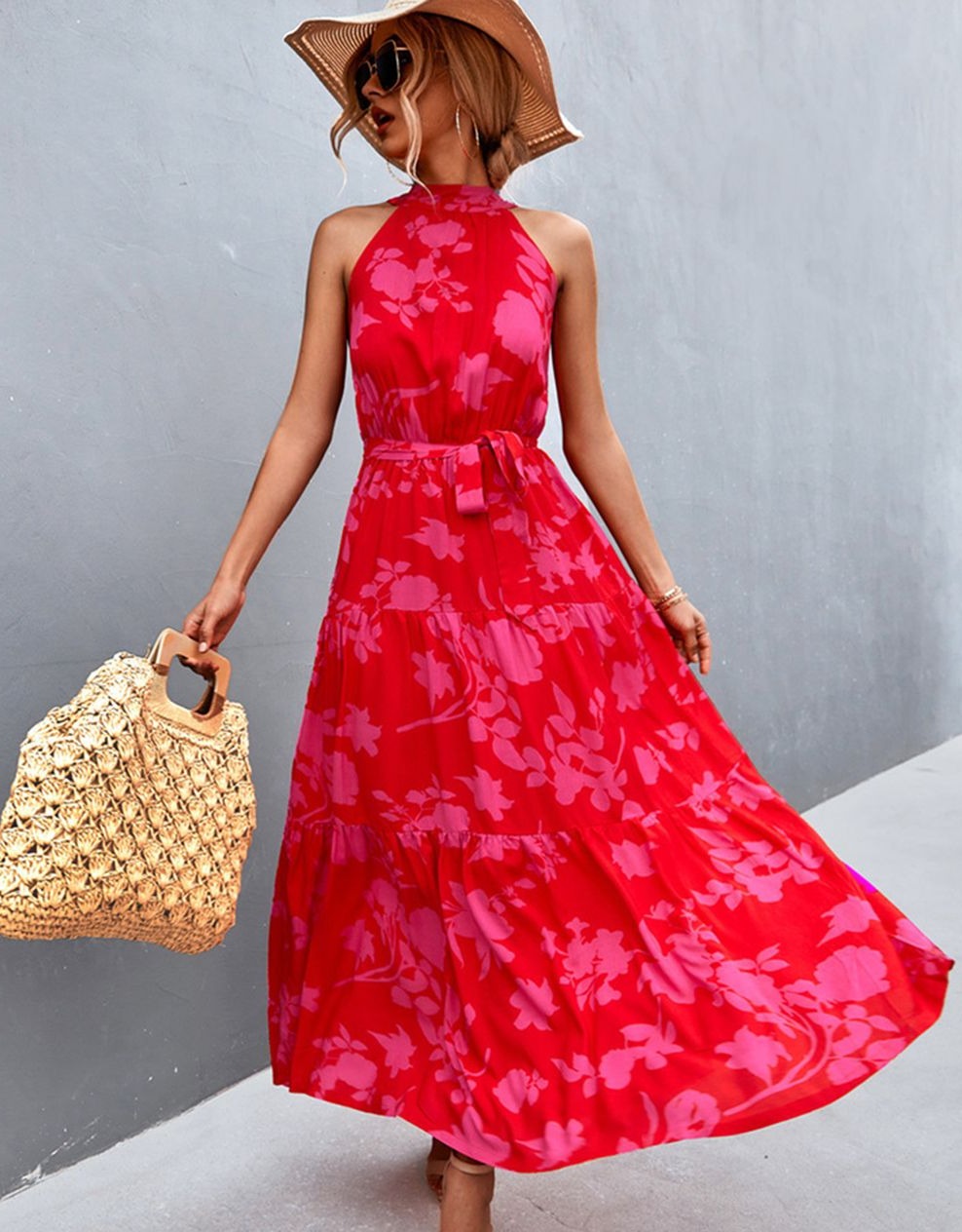 LD Sleeveless dress with summer print