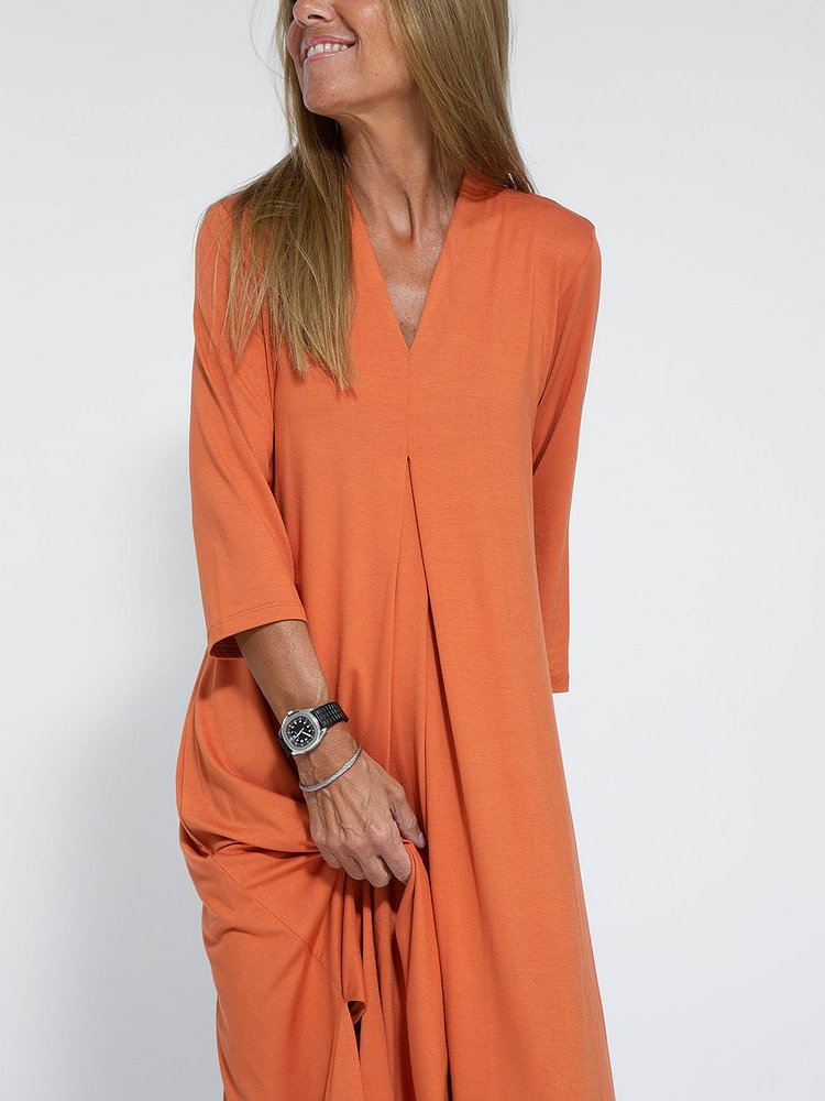 Mc | Simple and comfortable casual V-neck dress