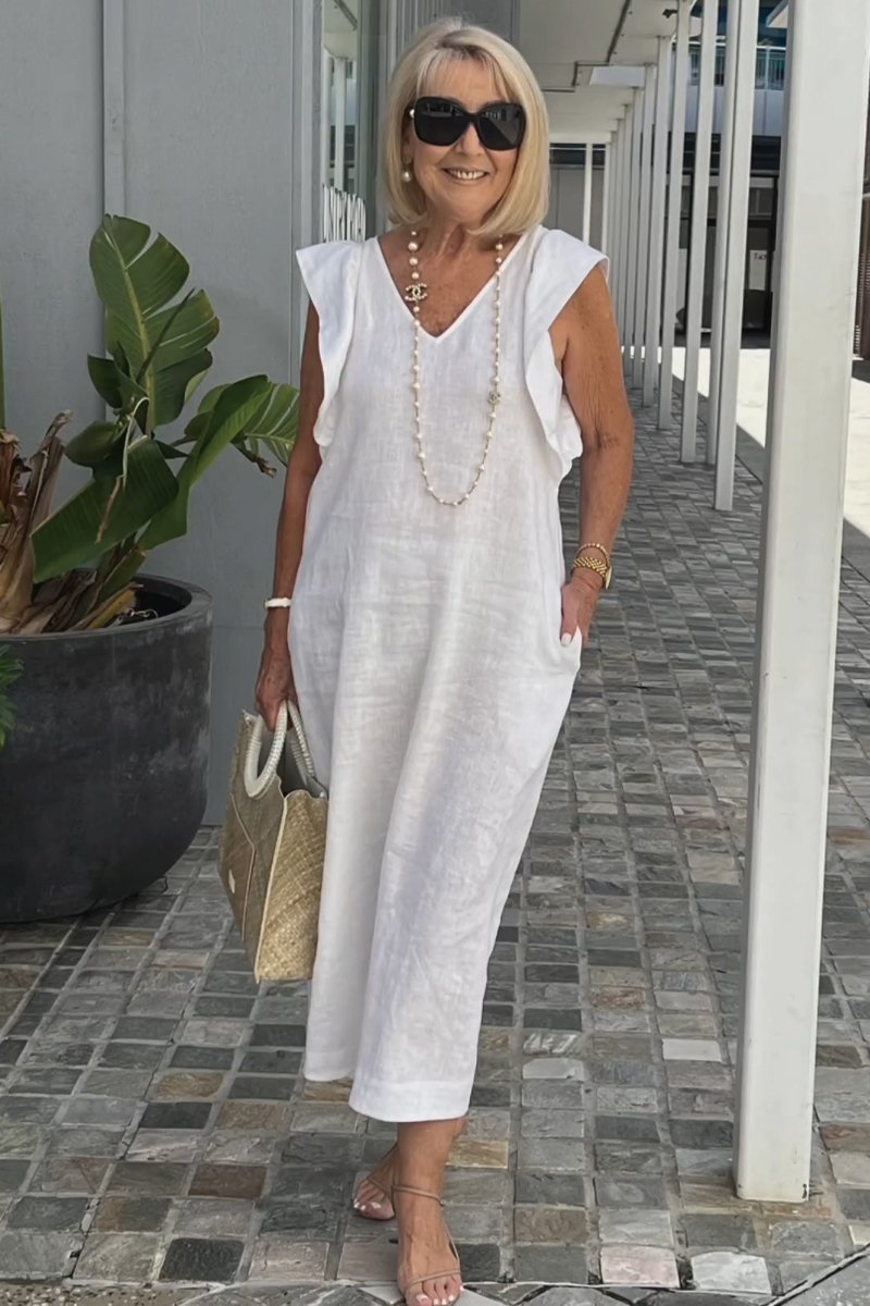 casual dress of cotton and linen