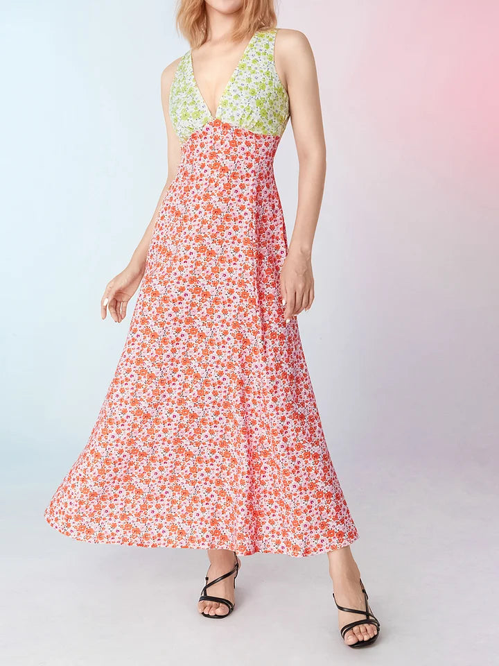 Mc | Sleeveless beach dress with floral pattern