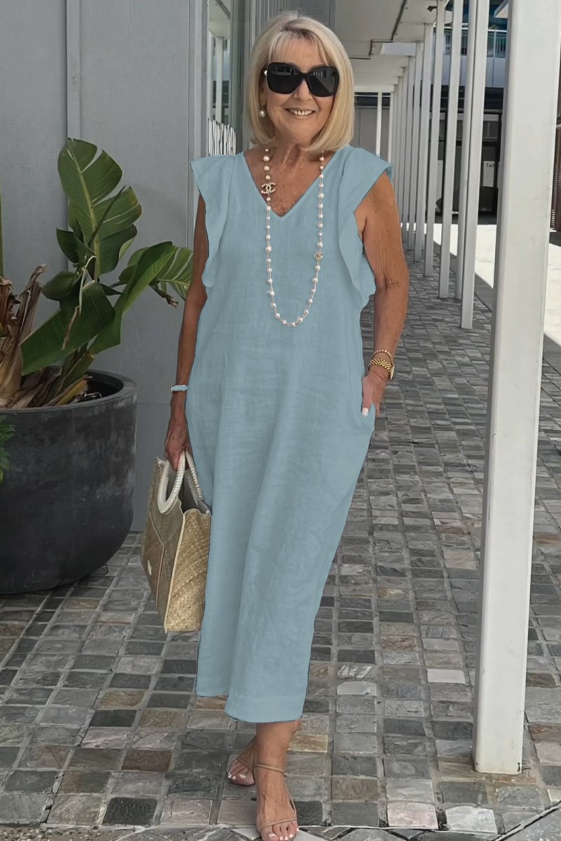 casual dress of cotton and linen