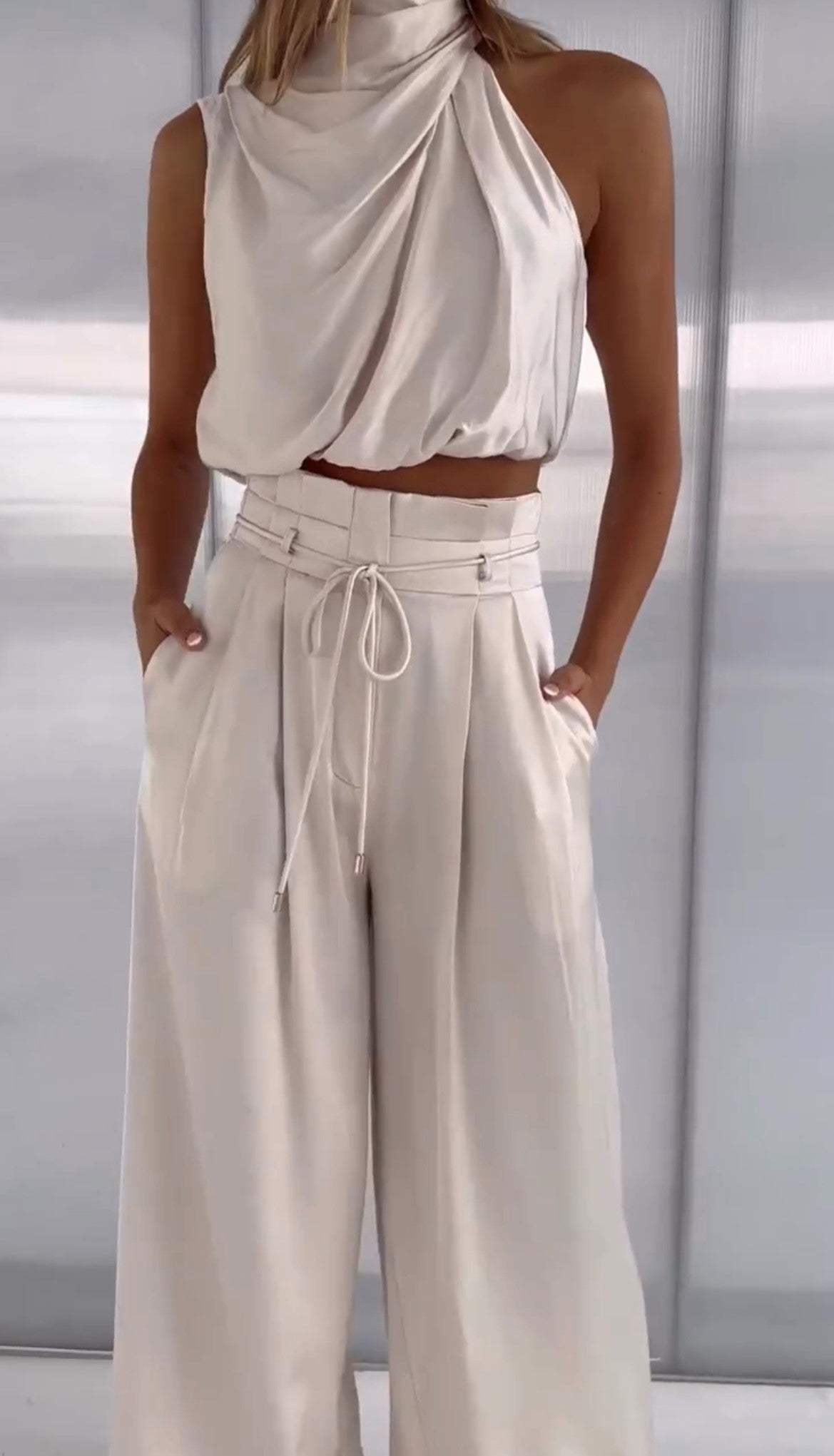 Elena | Elegant halter dress
