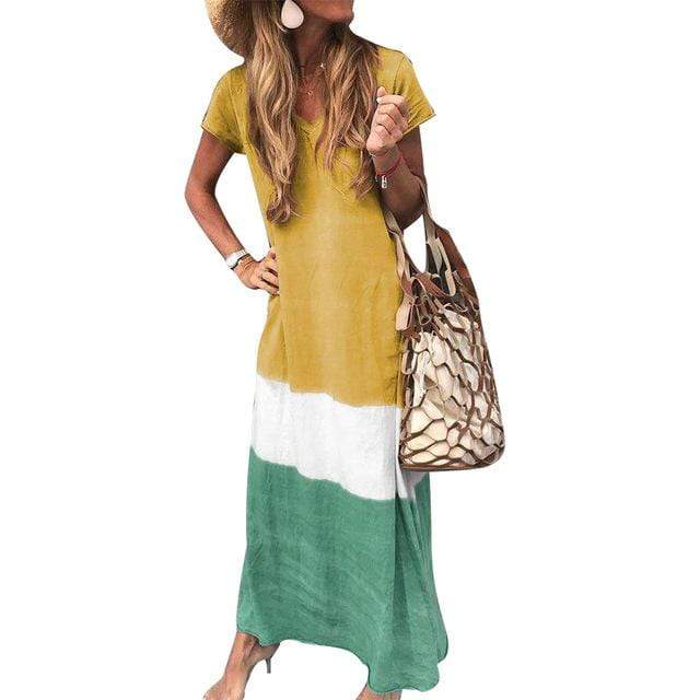 LP | Multicolored long dress in casual boho style